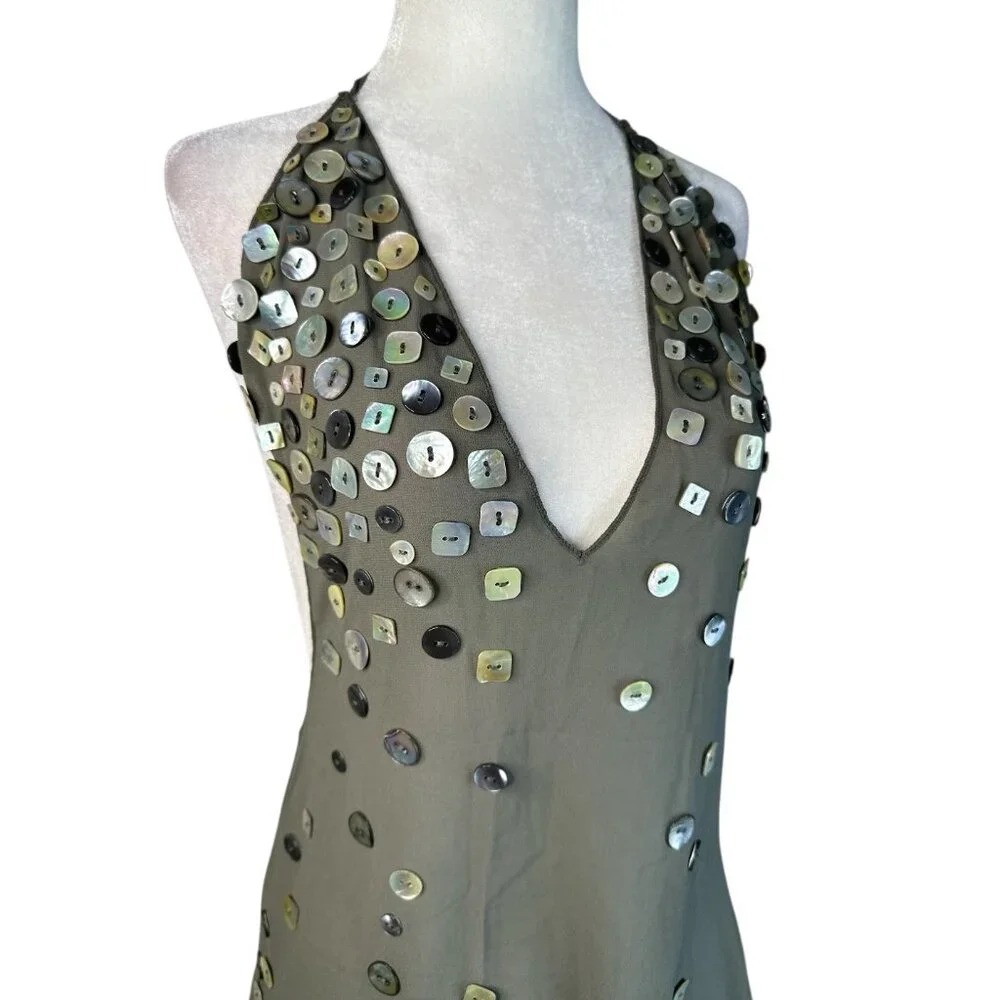Jaded London Layered Mini Dress in Grey New Womens Sheer Halter - Picture 8 of 17